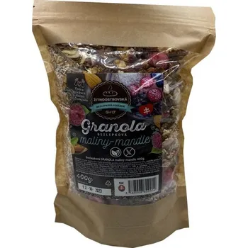ŽITNOOSTROVSKÁ BEZLEPKOVÁ PEKÁRNA Granola maliny-mandle 400 g