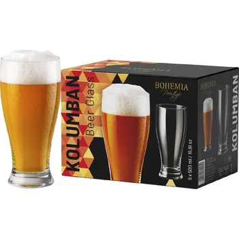 Sklenice sklen. 500ml, 6ks, BOHEMIA PR. KOLUMBAN, pivo