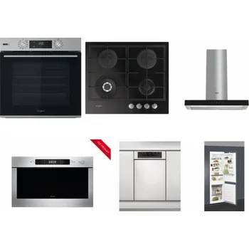 Set domácích spotřebičů WHIRLPOOL OMSK58HU1SX + WHIRLPOOL GOFL 629/NB + WHIRLPOOL WHBS 62F LT K + WHIRLPOOL AMW 423/IX + WHIRLPOOL WSBO 3O34 PF X + WHIRLPOOL ART 66112