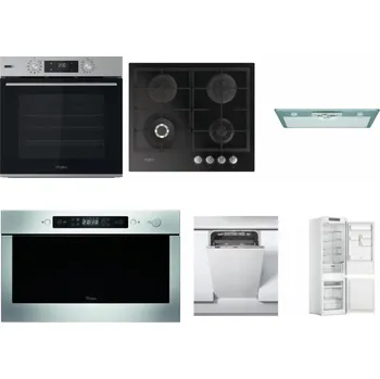 Set domácích spotřebičů WHIRLPOOL OMSK58HU1SX + WHIRLPOOL GOFL 629/NB + WHIRLPOOL AKR 650/1 IX + WHIRLPOOL AMW 439 IX + WHIRLPOOL WSIC 3M27 C + WHIRLPOOL WHC18 T311