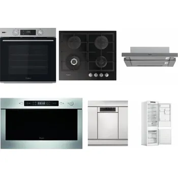 Set domácích spotřebičů WHIRLPOOL OMSK58HU1SX + WHIRLPOOL GOFL 629/NB + WHIRLPOOL AKR 749/1 IX + WHIRLPOOL AMW 439 IX + WHIRLPOOL WSBO 3O34 PF X + WHIRLPOOL WHC18 T311
