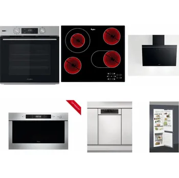 Set domácích spotřebičů WHIRLPOOL OMSK58HU1SX + WHIRLPOOL AKT 8190/BA + WHIRLPOOL AKR 62F LT K + WHIRLPOOL AMW 423/IX + WHIRLPOOL WSBO 3O34 PF X + WHIRLPOOL ART 66112
