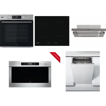 Set domácích spotřebičů WHIRLPOOL OMSK58HU1SX + WHIRLPOOL WS Q2760 BF + WHIRLPOOL AKR 5390/1 IX + WHIRLPOOL AMW 423/IX + WHIRLPOOL WSIC 3M27 C