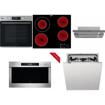 Set domácích spotřebičů WHIRLPOOL OMSK58HU1SX + WHIRLPOOL AKT 8130/NE + WHIRLPOOL AKR 749/1 IX + WHIRLPOOL AMW 423/IX + WHIRLPOOL WIC 3C33 PFE