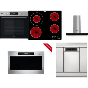 Set domácích spotřebičů WHIRLPOOL OMSK58HU1SX + WHIRLPOOL AKT 8130/NE + WHIRLPOOL WHBS 62F LT K + WHIRLPOOL AMW 423/IX + WHIRLPOOL WSBO 3O34 PF X