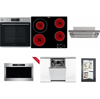 Set domácích spotřebičů WHIRLPOOL OMSK58HU1SX + WHIRLPOOL AKT 8130/NE + WHIRLPOOL AKR 5390/1 IX + WHIRLPOOL AMW 423/IX + WHIRLPOOL WSIO 3O34 PFE X + WHIRLPOOL ART 65031
