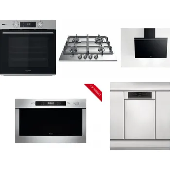 Set domácích spotřebičů WHIRLPOOL OMSK58HU1SX + WHIRLPOOL TKRL 661 IX EU + WHIRLPOOL AKR 62F LT K + WHIRLPOOL AMW 423/IX + WHIRLPOOL WSBO 3O34 PF X