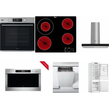 Set domácích spotřebičů WHIRLPOOL OMSK58HU1SX + WHIRLPOOL AKT 8130/NE + WHIRLPOOL WHBS 62F LT K + WHIRLPOOL AMW 423/IX + WHIRLPOOL WSIC 3M27 C + WHIRLPOOL WHC18 T311