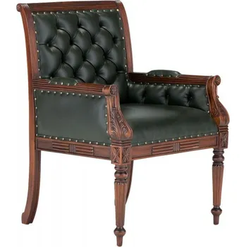 Křeslo Křeslo z mahagonu Chesterfield pravá kůže II