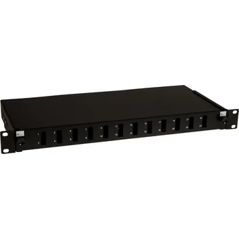Racková skříň Masterlan optická vana 12x SC Duplex, patch panel vč. kazety, 1U, 19", černá