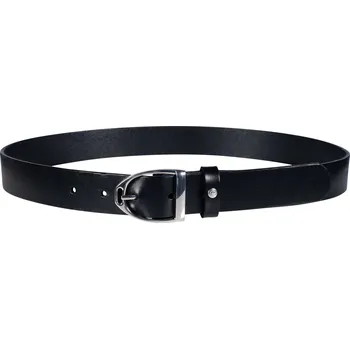 Módní doplněk HKM Pásek kožený Beth HKM, black/silver Délka: 90 cm