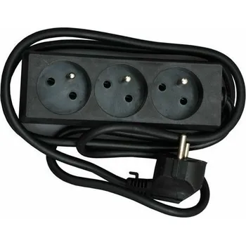 Prodlužovací kabel Konnoc DX-3F 3m trojzásuvka ČERNÁ