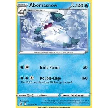 Karetní hra Pokémon LOR 043/196 Abomasnow - Lost Origin Stav: Near Mint, Verze: NORMAL