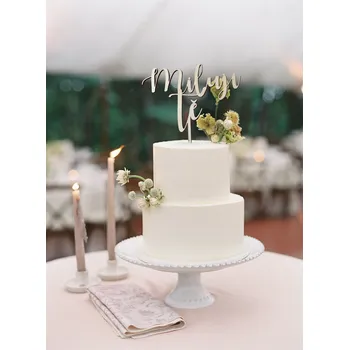 Vánoční ozdoba Dřevěná zapichovací ozdoba - MILUJI TĚ