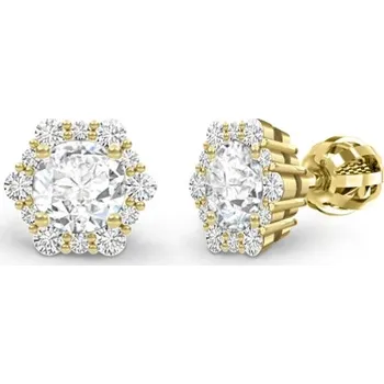 Náušnice Couple, Peckové náušnice Chantal se zirkony, žluté zlato, 585-66-3-0323.0Z00.0.00.001.05