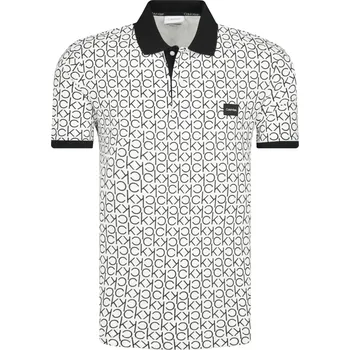 Pánské tričko Calvin Klein Polokošile ALLOVER | Barva:bílý | Velikost:S