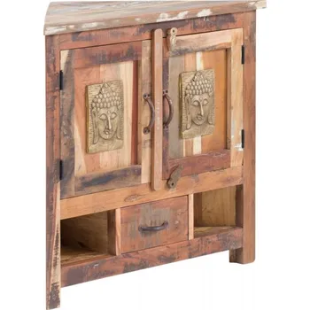 Koupelnový nábytek Rohová skříňka pod umyvadlo z recyklovaného dřeva Shaman