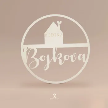 Vánoční ozdoba Dřevěná ozdoba na dveře s vlastním příjmením RODINA