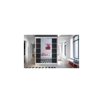 Šatní skříň FALCO Skříň Camino V bílá/černá