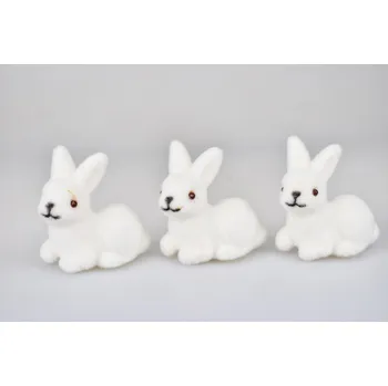Velikonoční dekorace Dekorační zajíc bílý sada 3 ks (135705 015 WIPK-3-01610-21 zajíc bílý s/3)