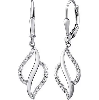 Náušnice Stříbrné visací náušnice Arlette s Brilliance Zirconia QR175ESW