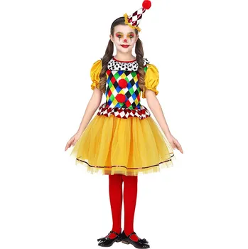 Karnevalový kostým Dívčí kostým klaun s kloboučkem - Vel 4-5 let