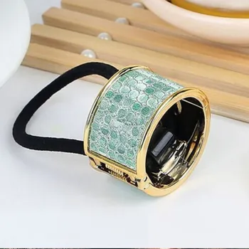 Spona do vlasů, samozavírací obojek Lizard - zelená