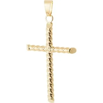 Přívěsek Přívěšek ze žlutého zlata kříž ZZ0993F + dárek zdarma
