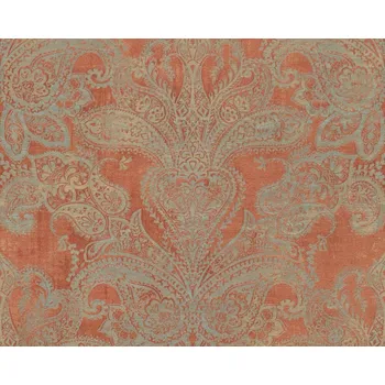 Tapeta Luxusní vliesová tapeta barokní, zámecká - oranžová, tyrkysová 4002391192 (0,53 x 10,05 m) A.S.Création