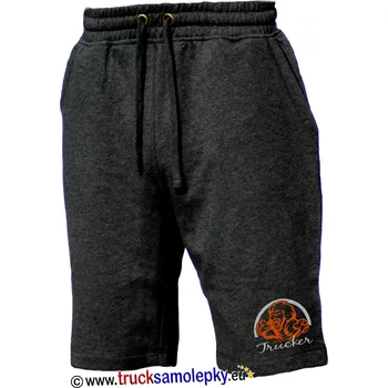 Pánské kraťasy Kraťasy pánské LEV TRUCKER (Kraťasy pánské - teplákové barvy černé s výšivkou)
