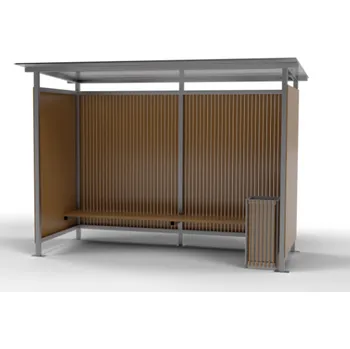 Přístřešek na auto HTI ZASTÁVKOVÝ PŘÍSTŘEŠEK WOODSTEEL II Barva konstrukce: šedá komaxit (RAL 7016)