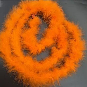 Výtvárné potřeby Boa, labutěnka marabu peří, oranžová - délka 2 m, šířka 3 cm