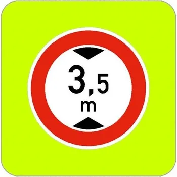 Dopravní značka Dopravní značka B16 - Zákaz vjezdu vozidel, jejichž výška přesahuje vyznačenou mez, zvýrazněná