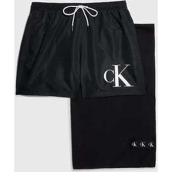 Dámské plavky Dárkové balení pánských plavek a ručníku KM0KM00849 BEH černá - Calvin Klein XL