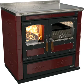 Sporák na tuhá paliva Rizzoli L 90 Rustik, keramika červená