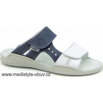 Dámská zdravotní obuv MEDISTYLE NOVA 1N-A19-1 zdravotní pantofel MODRO-BÍLÝ, --- - 38