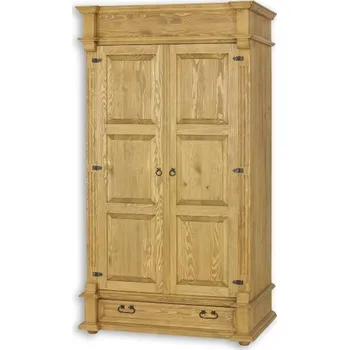 Komoda Masivní šatní skříň CORDOBA SZY04A s tyčí Barevné provedení: Světlý vosk K01