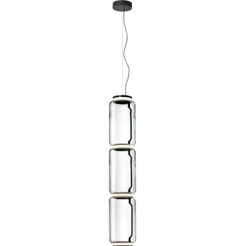 Svítidlo Flos F0276000 Noctambule S3 Low Cylinders, závěsné svítidlo ze skla, 4x9W LED 2700K, výška 139cm