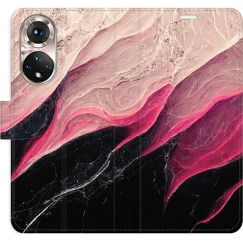 Pouzdro na mobilní telefon Flip pouzdro iSaprio - Honor 50 / Huawei Nova 9 - BlackPink Marble - kapsičky na karty (Knížkový flip kryt, obal, pouzdro iSaprio na mobil Honor 50 / Huawei Nova 9 - BlackPink Marble - 360° ochrana telefonu, přihrádka na karty a hotovost, funkce stojánku,