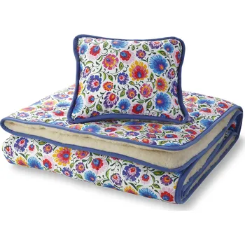 přikrývka Wooline Ložní sada Merino přikrývka 140x200 cm + polštář 40x45 cm, motiv Slovanský