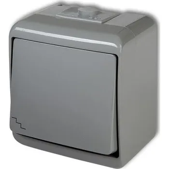 vypínač Vypínač č.6 nástěnný, IP54, šedý, Karlik