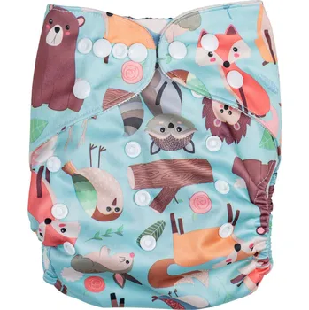 Hnízdečko pro miminko Bambusová rostoucí látková plena - Lesní zvířátka