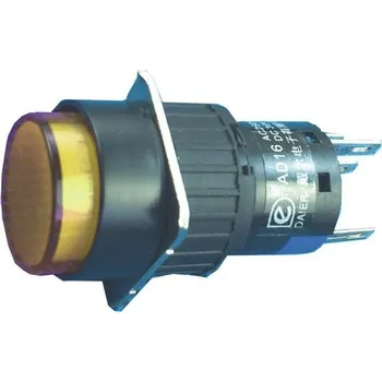 Tlačítko A16-11SY, ON-(ON) 1pól. 250V/3A, žluté prosvětlení 12V
