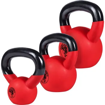 Gorilla Sports Sada kettlebellů, pogumovaný povrch, 24 kg
