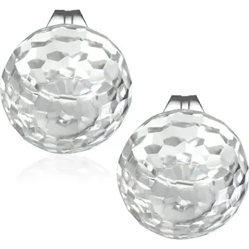 Náušnice 12mm – Čirá broušená skleněná kulička