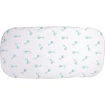Kaarsgaren Bio-bavlněné prostěradlo do kočárku 35 x 75 cm Aqua žirafa