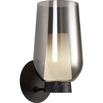 Nástěnné svítidlo Mantra 8288 Nora, nástěnné svítidlo 1xE27 kouřové sklo/černý mramor, průměr 18cm