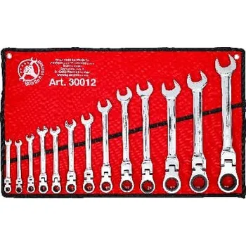 Klíč BGS Sada ráčnových očkoplochých klíčů, ohebné hlavy, 8 - 32 mm, 13dílná