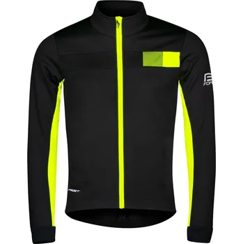Cyklistická bunda FORCE bunda F FROST softshell zimní, černo-fluo XS