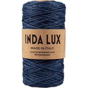 Příze Borgo de Pazzi Inda lux 9 Noční modrá (Špagátová příze Inda lux 9 Blu)